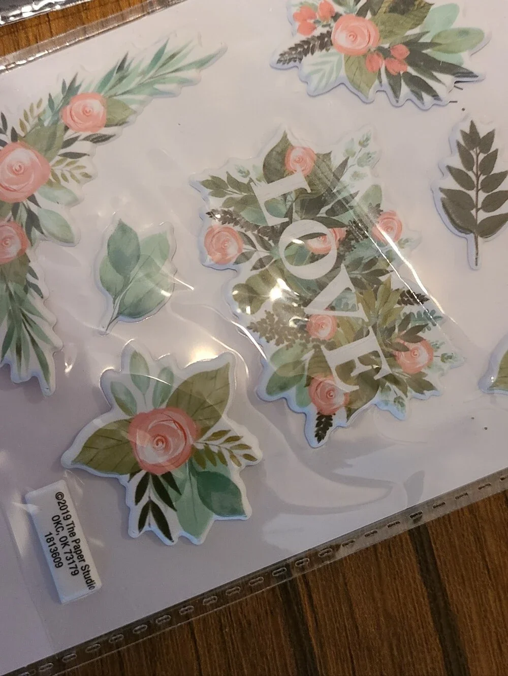 Floral Bookmark & Sticker Set - Pink Green Botanical Designs